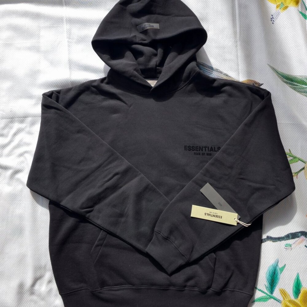Fear of God Essentials Hoodie Black – Oversized Pullover NWT - Picture 7 of 8